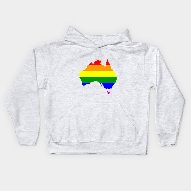 Australia Rainbow Map Kids Hoodie by caknuck